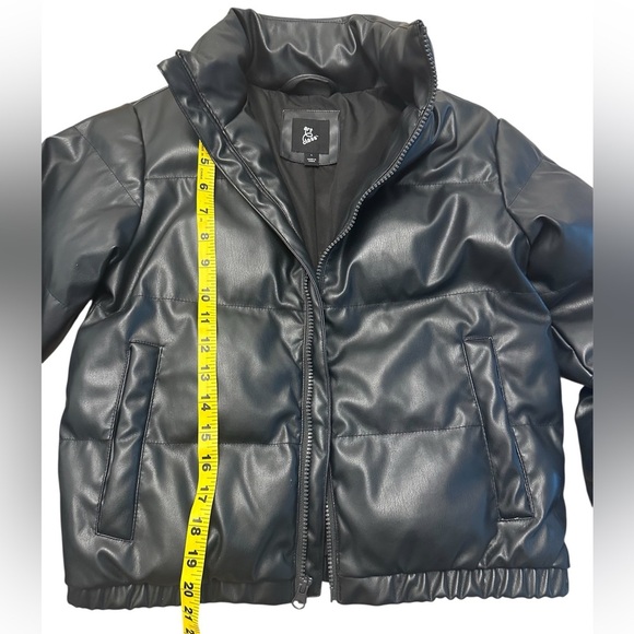 Art Class Crop Black Puffer Jacket Girls L - Picture 4 of 8